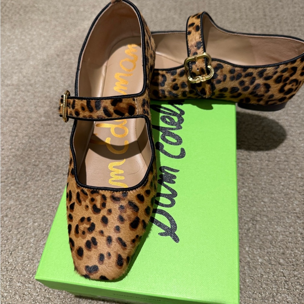 Sam Edelman Leopard Print Mary Jane Flats - Picture 2 of 7